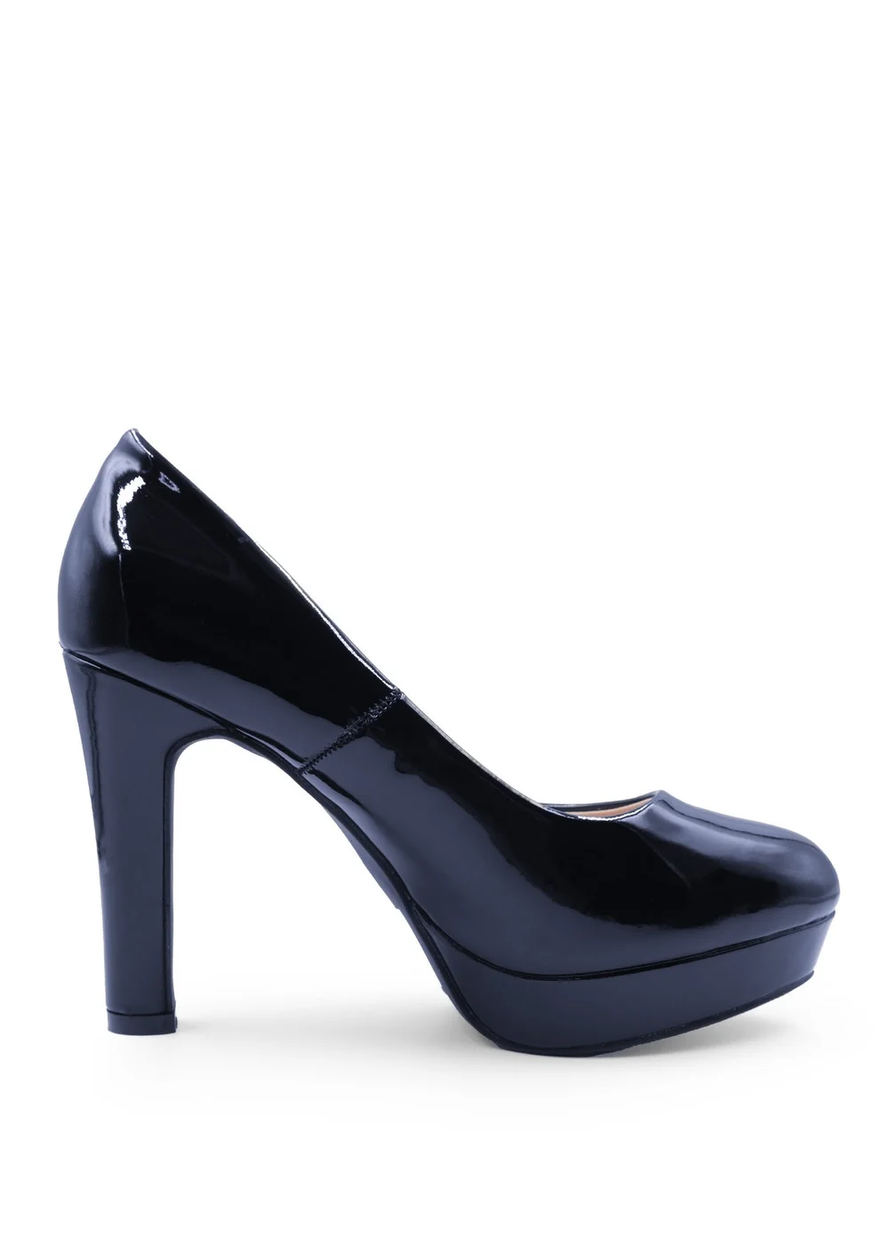Where's That From Navy Blue Patent Alvina Platform Block Heels - Size 5 Image 1