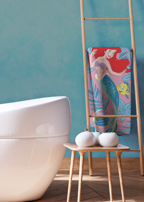 Disney Princess Flowen Fun with Flounder Towel - One Size Image 3