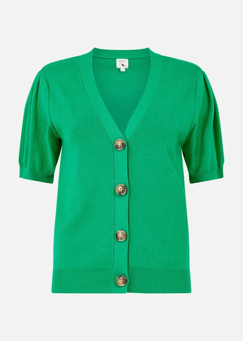 Yumi Green Short Sleeve Knitted Cardigan - S Image 4