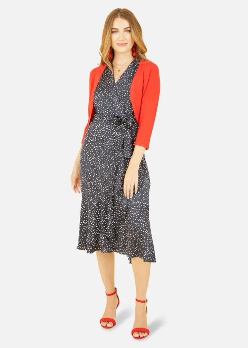 Yumi Red Knitted Curve Bolero - S Image 2