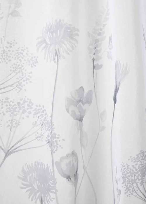 Catherine Lansfield Meadowsweet Floral Tab Top Voile Curtain Panel - 55W X 48D (140x122cm) Image 3