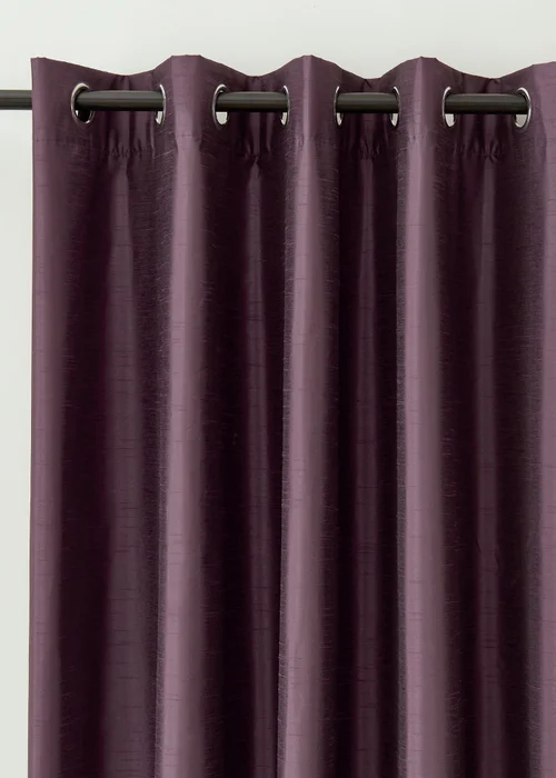 Catherine Lansfield Faux Silk Blackout Thermal Insulating Eyelet Curtains - 46W X 54D (117x137cm) Image 3