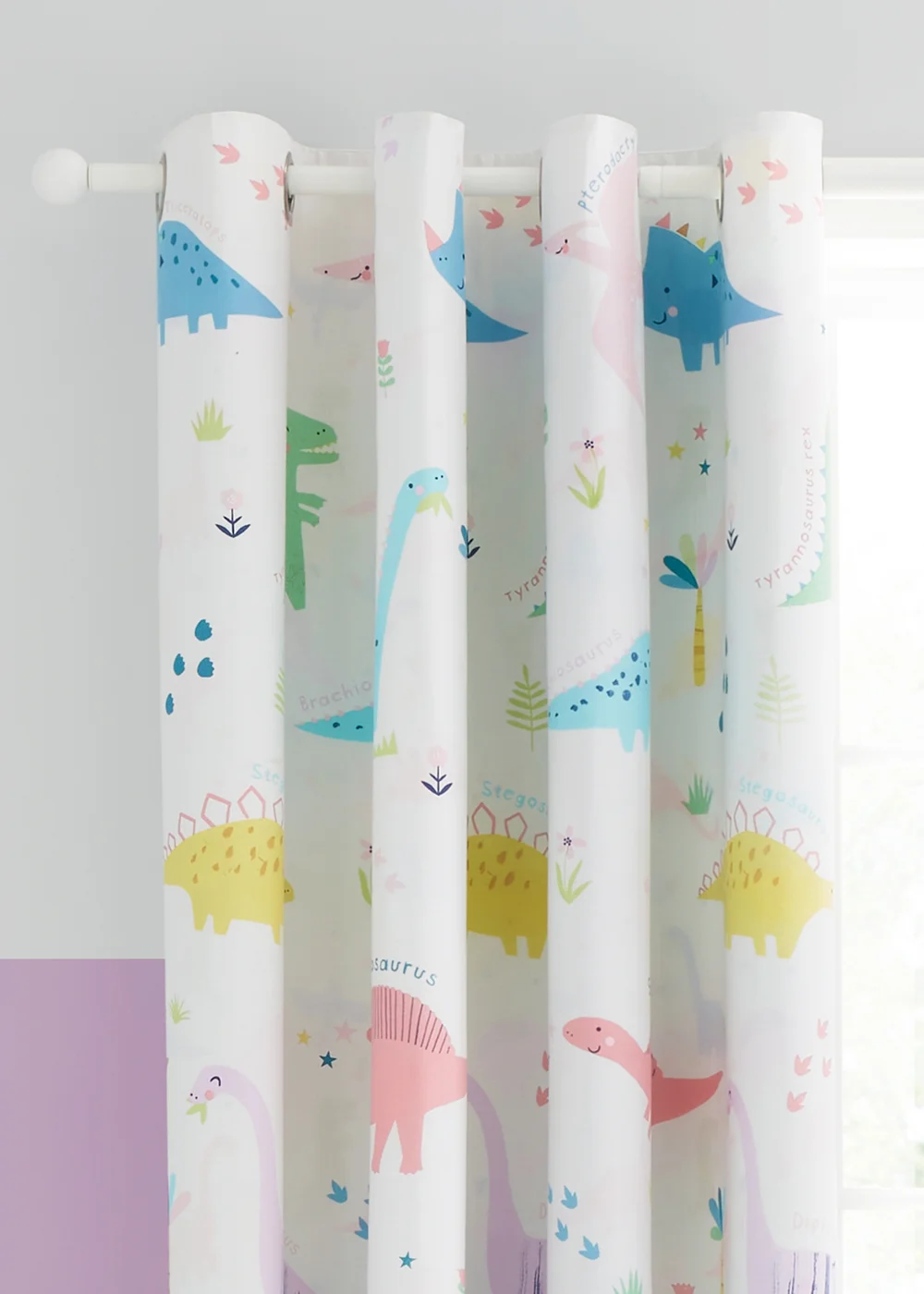 Catherine Lansfield Kids Dinosaur Friends Reversible Curtains - 66W X 72D (168x183cm) Image 3