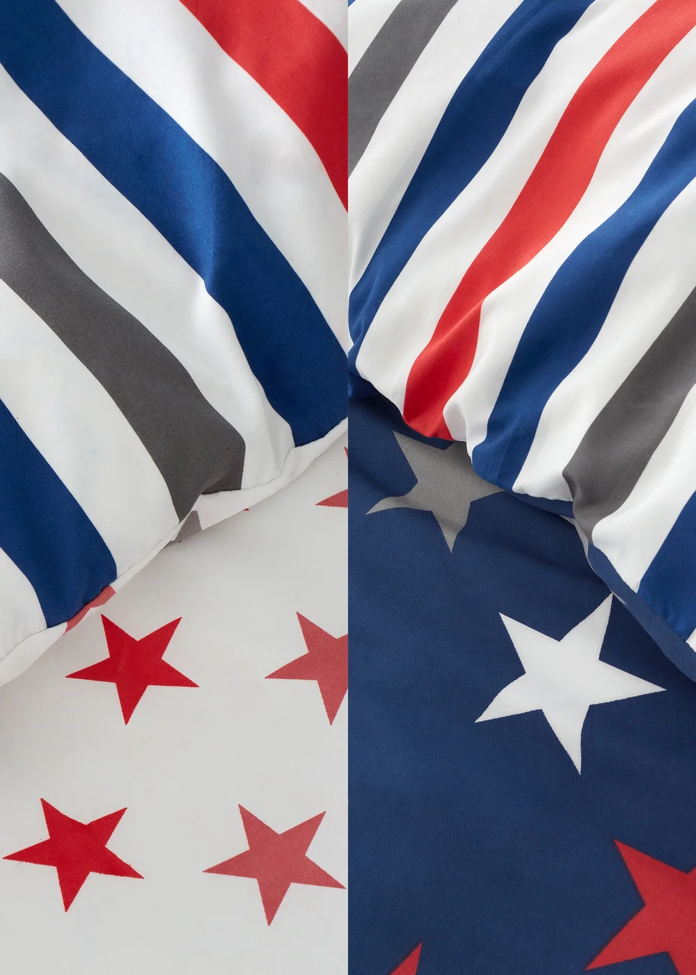 Catherine Lansfield So Soft Stripes and Stars Duvet Cover Set Two Pack - Single Image 4