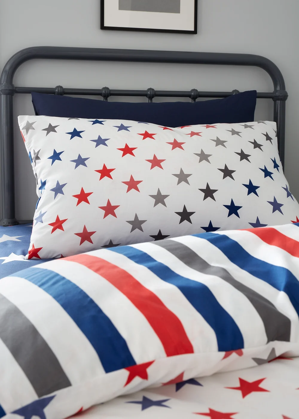 Catherine Lansfield So Soft Stripes and Stars Duvet Cover Set Two Pack - Single Image 2