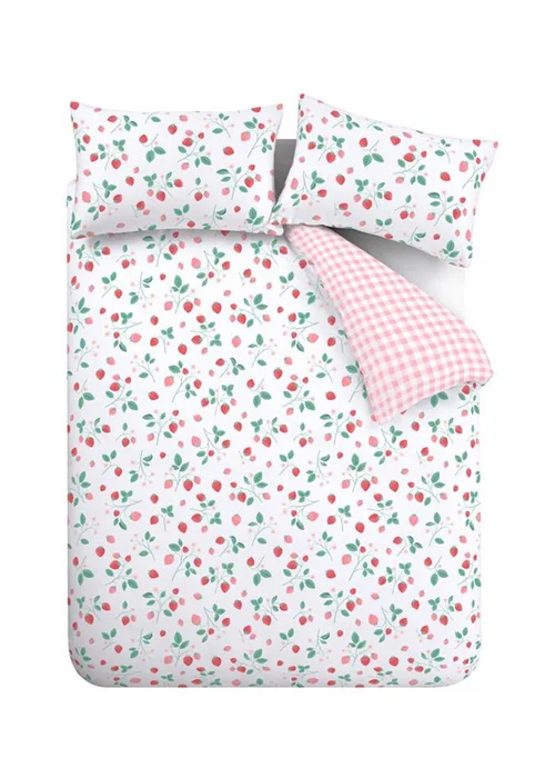 Catherine Lansfield Strawberry Garden Reversible Duvet Cover Set - Single Image 5