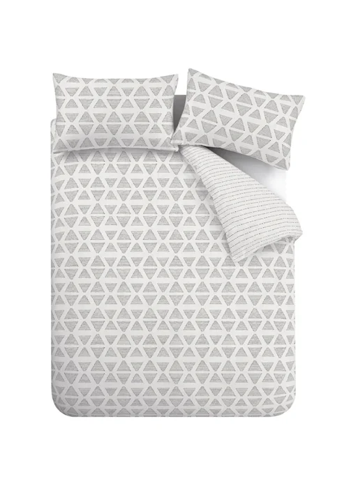 Catherine Lansfield Tufted Print Geo Reversible Duvet Cover Set - Single Image 5