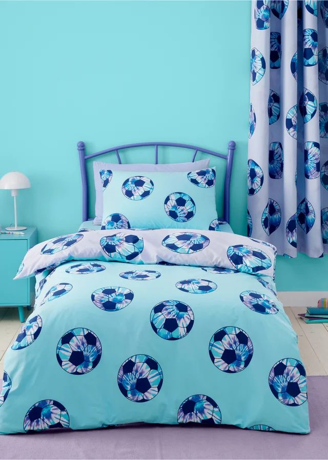 Catherine Lansfield Tie Dye Football Reversible Duvet Cover Set Lilac
