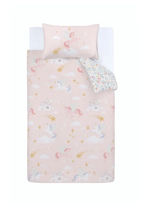 Catherine Lansfield Fairytale Unicorn Reversible Duvet Cover Set Pink - Single Image 5