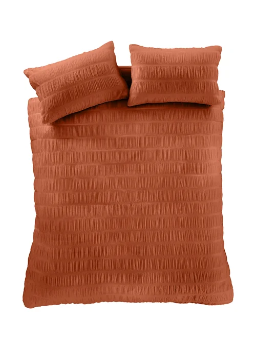 Catherine Lansfield Seersucker Duvet Cover Set - Single Image 5