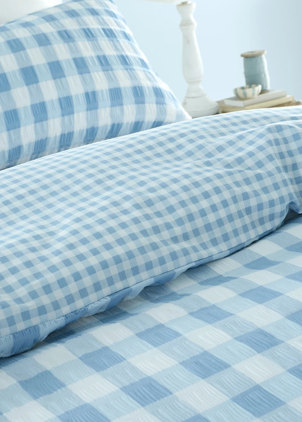 Catherine Lansfield Seersucker Gingham Check Duvet Cover Set - Single Image 4
