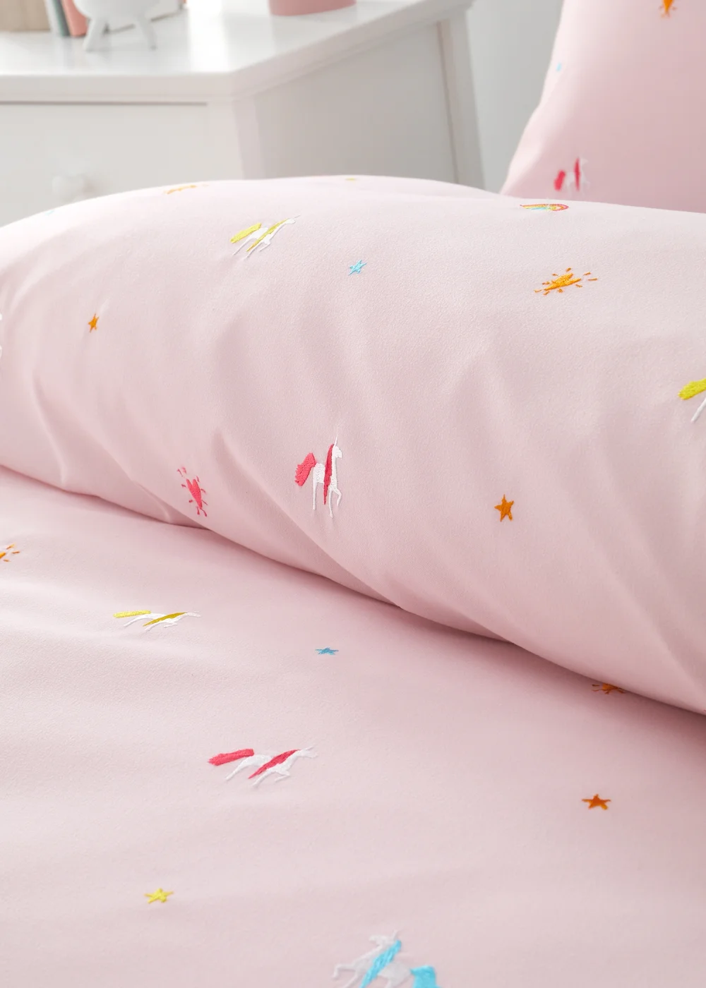 Catherine Lansfield Embroidered Unicorn Duvet Cover Set - Single Image 3