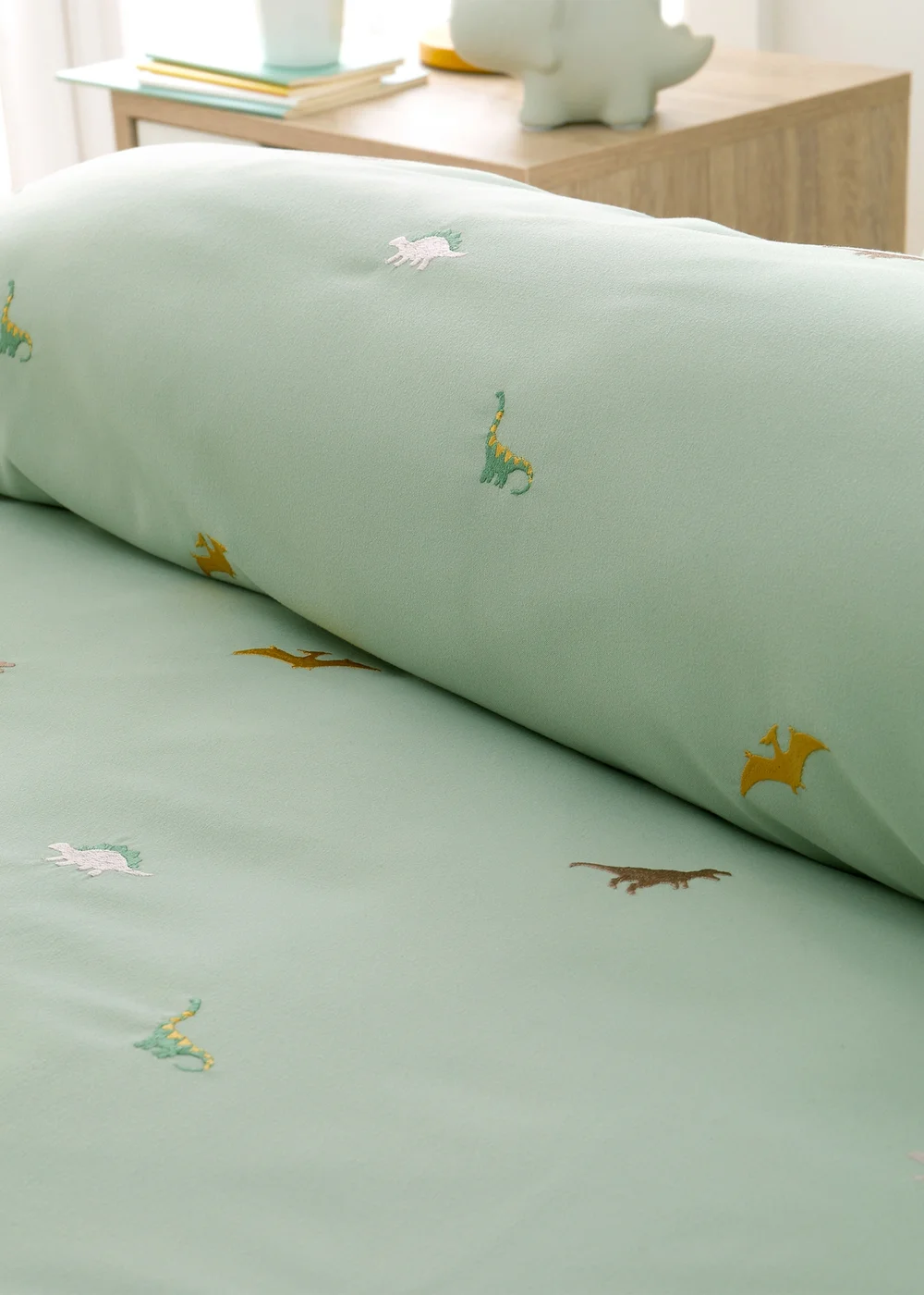 Catherine Lansfield Embroidered Dinosaur Duvet Cover Set - Single Image 3