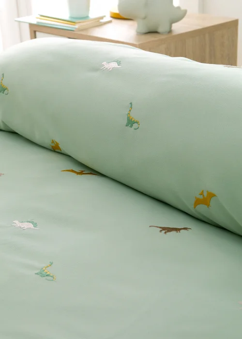 Catherine Lansfield Embroidered Dinosaur Duvet Cover Set - Single Image 3