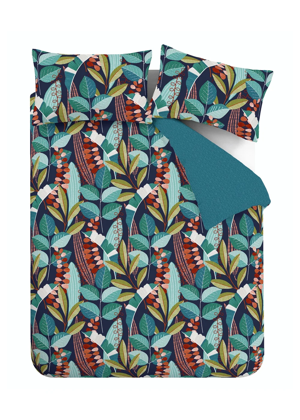 Catherine Lansfield Botanical Leaves Reversible Duvet Cover Set - Single Image 5