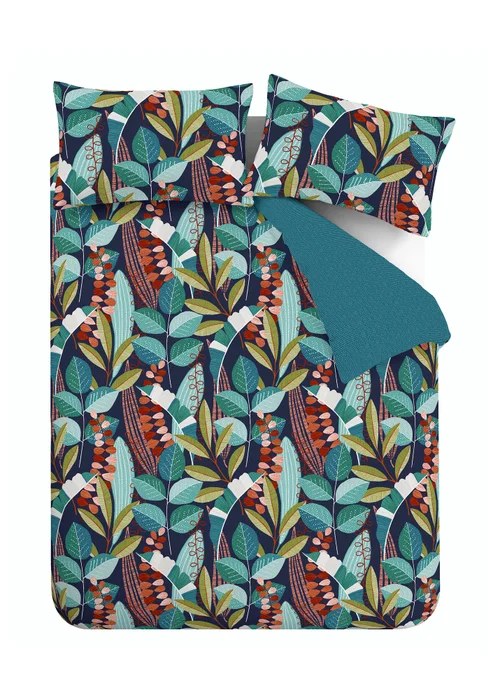 Catherine Lansfield Botanical Leaves Reversible Duvet Cover Set - Single Image 5