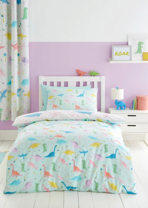 Catherine Lansfield Dinosaur Friends Reversible Duvet Cover - Junior Image 2