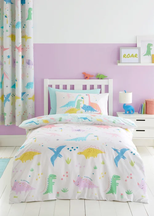 Catherine Lansfield Dinosaur Friends Reversible Duvet Cover - Junior Image 1