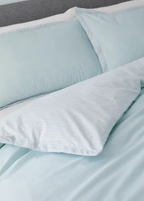 Catherine Lansfield Oslo Textured Trim Duvet Cover - Single Image 3