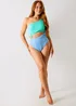 In The Style Blue & Turquoise One Shoulder Swimsuit - Size 8 Image 2