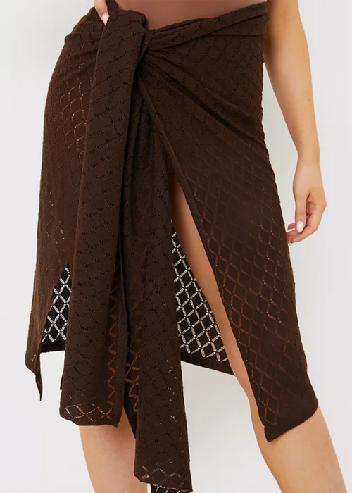 In The Style Chocolate Crochet Sarong - 8 Image 2