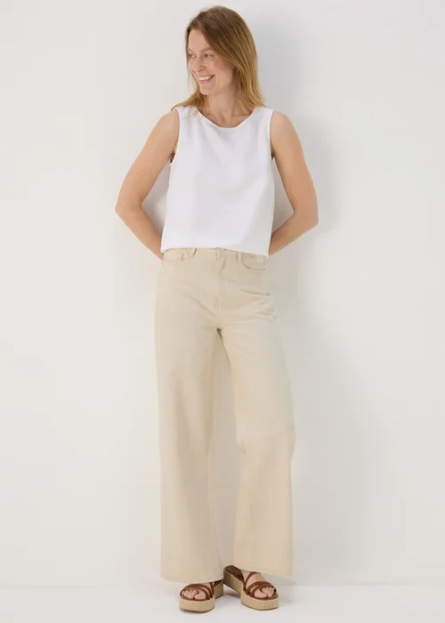 Ecru Wide Leg Jeans - 8/L29 Image 1
