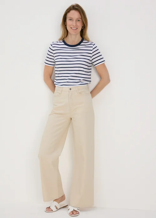Ecru Wide Leg Jeans - 8/L29 Image 4
