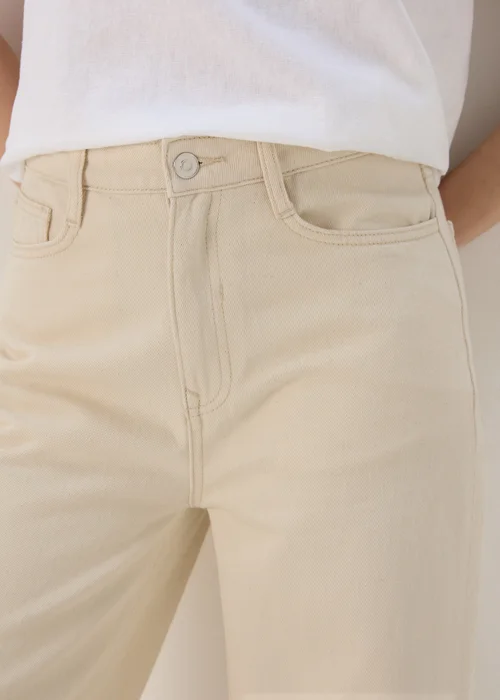 Ecru Wide Leg Jeans - 8/L29 Image 3
