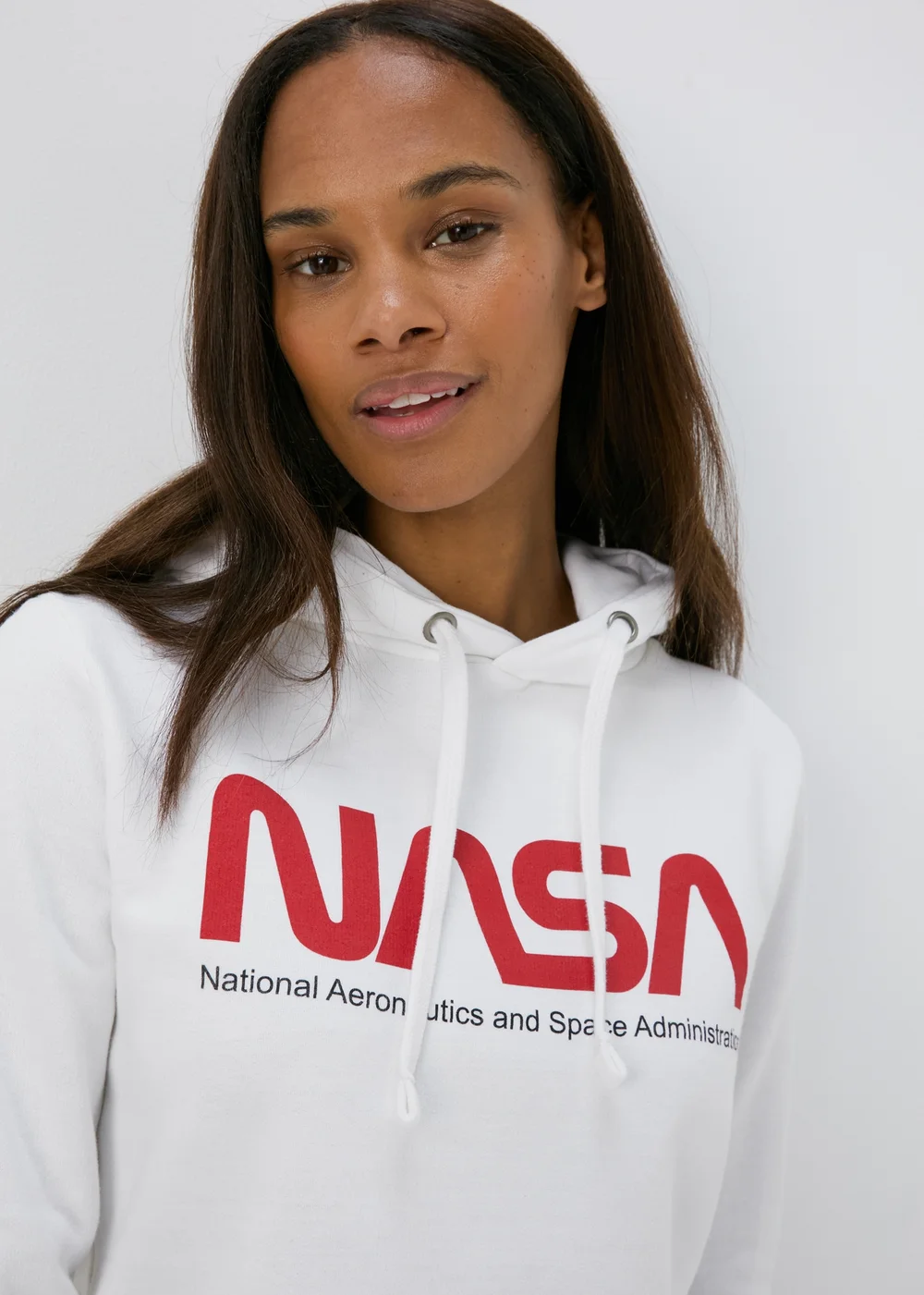 NASA White Crop Hoodie - S Image 3