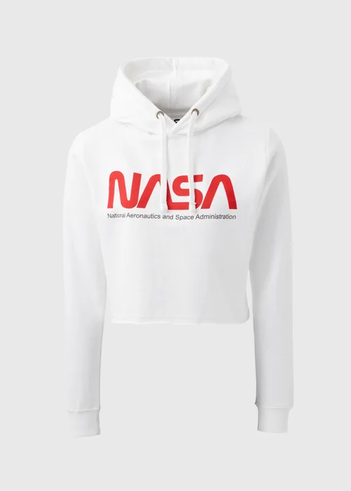 NASA White Crop Hoodie - S Image 5