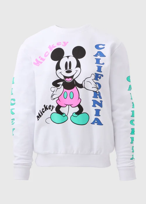 Disney White Retro Mickey Sweatshirt - S Image 5