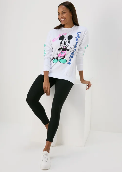Disney White Retro Mickey Sweatshirt - S Image 4