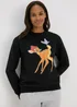 Bambi Black Sweatshirt - Small Image 4