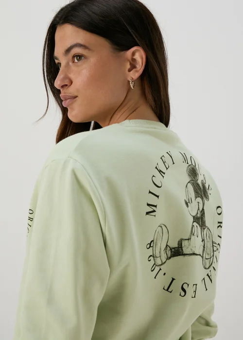 Disney Green Front & Back Mickey Sweatshirt - S Image 2