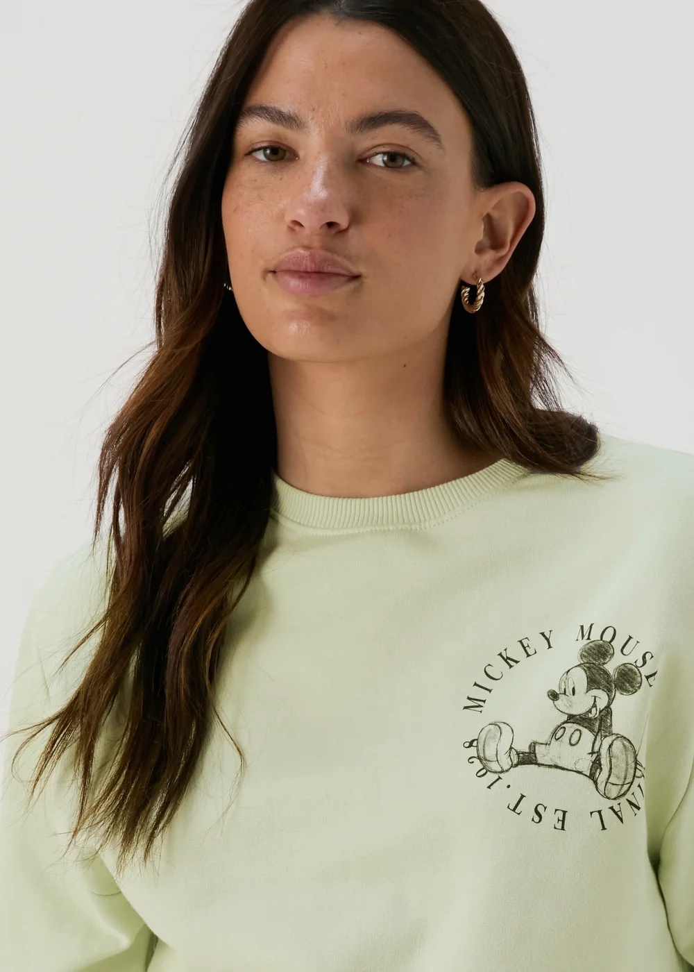 Disney Green Front & Back Mickey Sweatshirt - S Image 3
