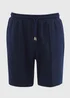 Navy Plain Textured Shorts - S Image 5
