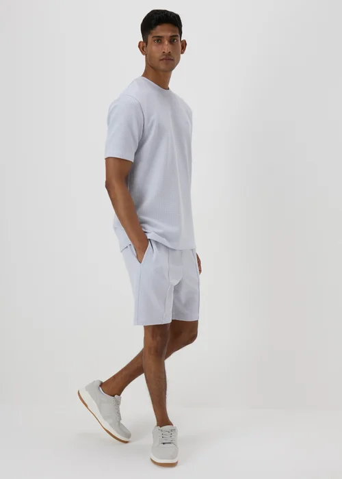 Light Blue Textured Shorts - S Image 4