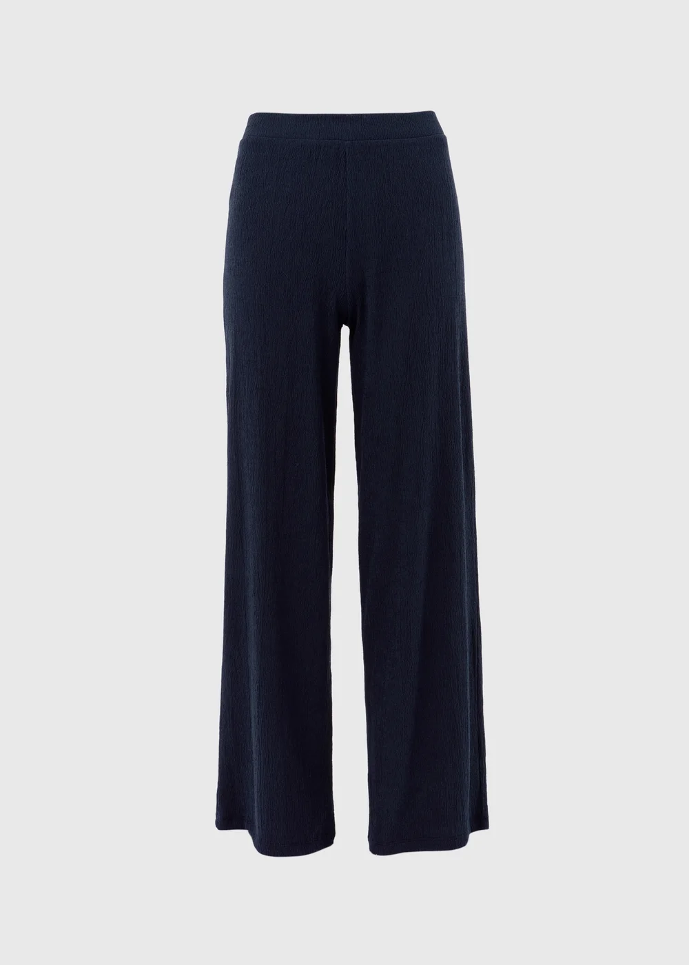 Navy Textured Trousers - Size 8 Image 5