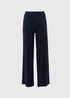 Navy Textured Trousers - Size 8 Image 5