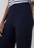 Navy Textured Trousers - Size 8 Image 3