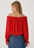 Papaya Petite Red Tie Neck Bardot Top - Size 6 Image 2
