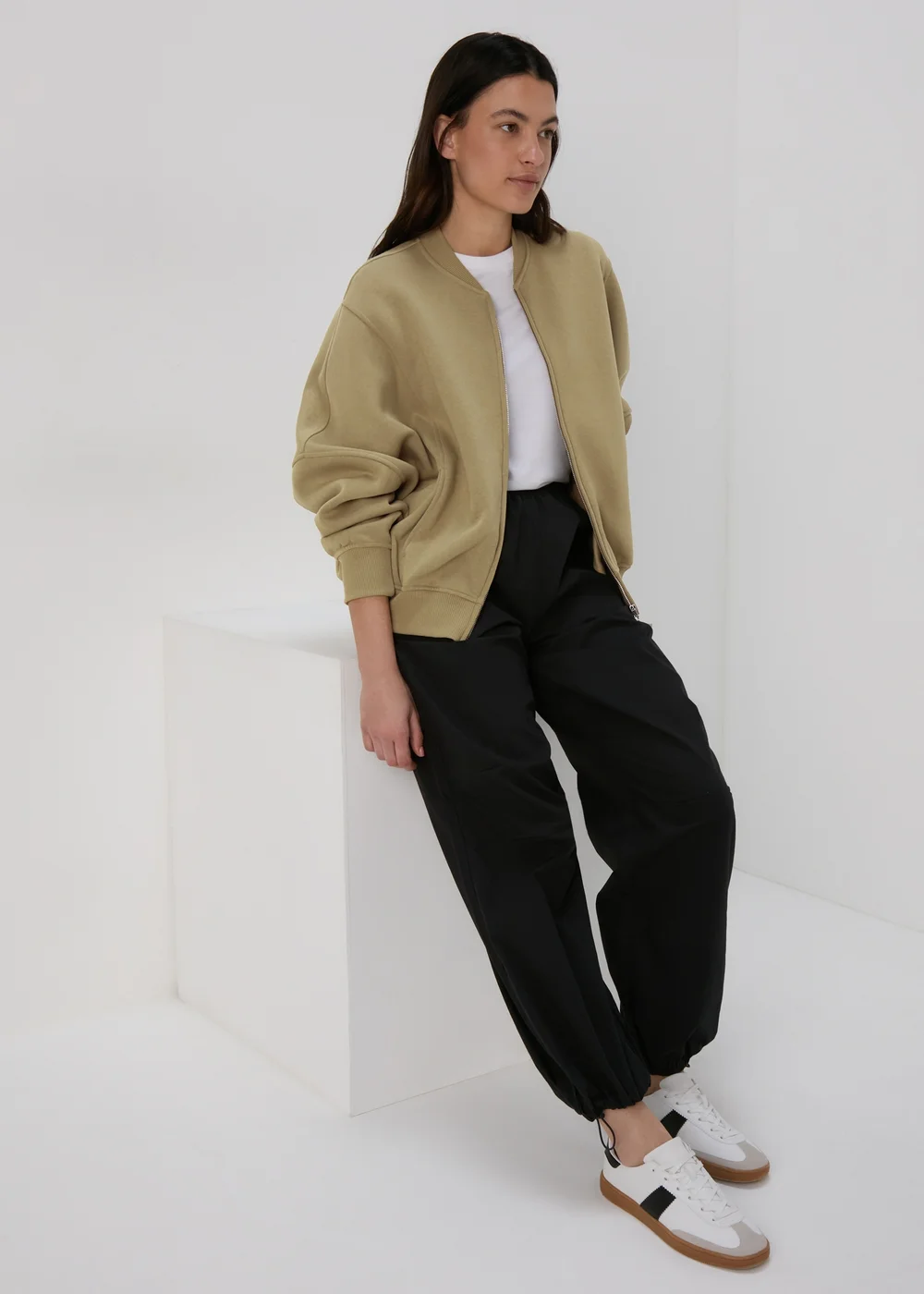 Green Sweat Bomber Jacket - S Image 4