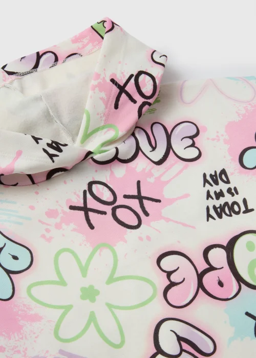 Girls White Graffiti Hoodie (7-15yrs) - 7 Yrs Image 2