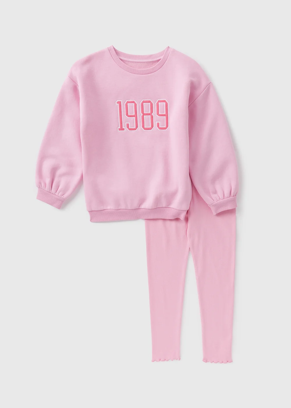 Girls Light Pink 1989 Sweatshirt & Leggings Set (1-7yrs) - 1-1.5 Yrs Image 1
