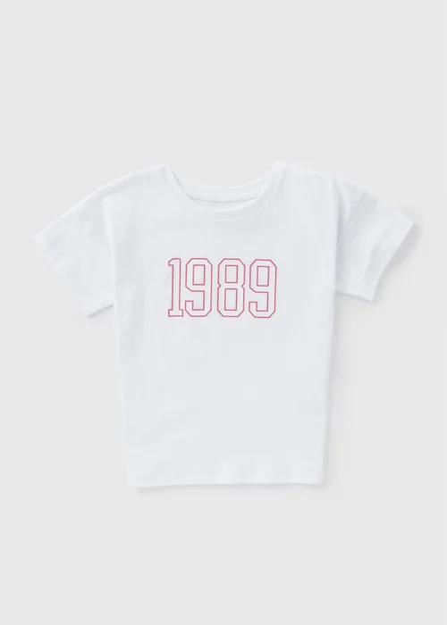 Girls White 1989 T-Shirt (1-7yrs) - 1-1.5 Yrs Image 1
