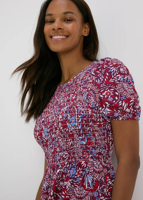 Multicolour Shirred Bodice Midi Dress - 8 Image 3