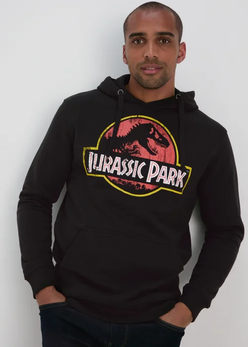 Jurassic Park Black Hoodie - Small Image 1