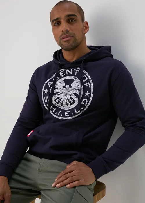 Marvel Navy Retro Hoodie - S Image 1