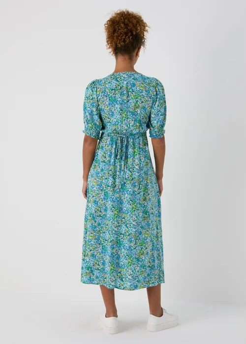 Blue Floral Midi Tea Dress - 8 Image 2