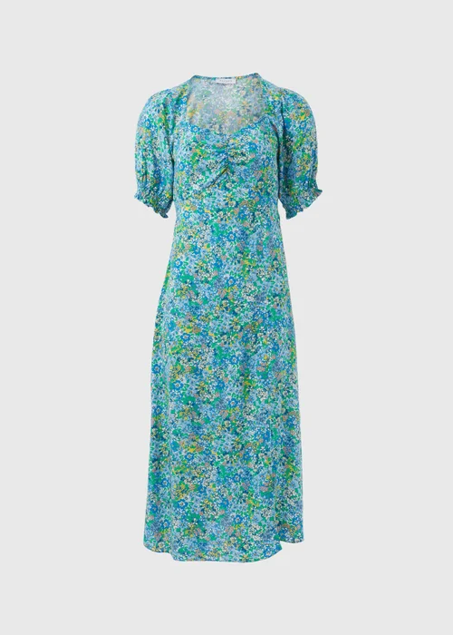 Blue Floral Midi Tea Dress - 8 Image 5